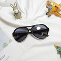 Lunettes de soleil polarisées noires pour enfants, style aviateur à double pont - Noir