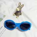 Polarized silicone sunglasses for infants in bright blue finish with oval lenses - Purple
