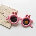 Pink polarized kids sunglasses featuring cute small ears design and HD polarized lenses - Pink