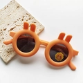 Heldere oranje gepolariseerde kinderzonnebril met schattige konijnenoren-montuur - Oranje