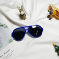 Lunettes de soleil polarisées pour enfants style aviateur en bleu et vert contrasté - Bleu Royal