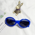 Polarized blue oval sunglasses for babies with UV400 protection and flexible silicone frame - Royal Blue