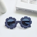 Children's polarized sunflower sunglasses in lilac purple with chic daisy frame - Dark Blue