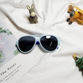 Lunettes de soleil polarisées pour enfants style aviateur avec monture bleu clair et verres - Bleu clair