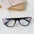 Montatura occhiali gatto vintage per bambini nero e rosa con lenti anti luce blu - Montatura Nera con Accenti Rosa