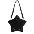 Borsa a tracolla nera a forma di stella con borchie argentate e tracolla regolabile - Nero