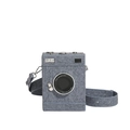 Retro camera-vormige schoudertas gemaakt van blauwe denim met zilveren accenten - Blauw