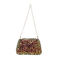 Iridescent sequin crossbody bag for women with elegant gold chain strap in multi-color - Gold