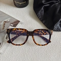 Chic tortoiseshell butterfly frame blue light blocking glasses with metal dot details - Thickened Retro Big Frame