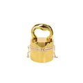 Chic gold cylindrical acrylic evening bag with a round top handle and elegant chain strap - Gold Plating