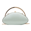 Elegante borsa da sera in acrilico verde chiaro con manico circolare e catena - Verde