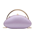 Borsa da sera ovale lavanda con finitura testurizzata e catena dorata - Viola
