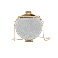 Mini pochette da sera argento con strass, tracolla a catena dorata e design gioiello - Oro e Argento