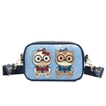 Borsa a tracolla blu con orsetto cartone animato e tracolla larga regolabile - Blu