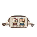 Borsa a tracolla beige con orsetto cartone animato e tracolla larga regolabile - Beige