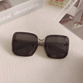 Modern grey translucent square sunglasses with dark tinted lenses for women - Grey 8-Greyish Brown Translucent Large Square