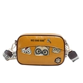 Schattige gele cartoon beer tas met kattenprint en brede stoffen riem van BEI BAO BAO - Geel