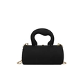 Minimalistische schwarze zylindrische Handtasche aus Acryl mit mattem Goldkettenriemen - Schwarz