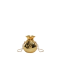 Schicke Mini-Tasche in Goldoptik, Glücksbeutel-Design mit Spiegelglanz und Kette - Gold