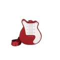 Borsa a tracolla alla moda a forma di chitarra rossa con dettagli bianchi e borchie argentate - Rosso