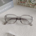 Modern vintage rectangular sunglasses with transparent grey frames in a lifestyle setting - Grey 15-Grey Transparent Full Frame