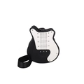 Borsa a tracolla creativa a forma di chitarra in ecopelle bianca e nera con borchie - Nero