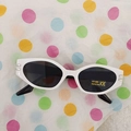Occhiali da sole ovali cat-eye per bambini con montatura bianca e lenti UV400 - Montatura Bianca Aste Nere