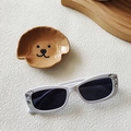 Lunettes de soleil ovales blanches avec strass goutte d'eau sur un plat décoratif - Blanc Grisâtre