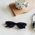 Classic black oval sunglasses with silver accents and UV protection lenses - Black and Gray