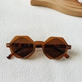 Lunettes de soleil polygonales rétro avec monture ambre et branches en écaille - Écaille de Tortue