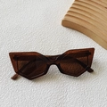 Brown cat-eye geometric sunglasses with translucent resin frames and matching lenses - Transparent Dark Tea