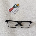 Gafas rectangulares negras clásicas para muñecas de 20cm o mascotas con estilo moderno - Montura Completa Cuadrada (Negro) / Negro