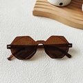 Retro geometric octagon sunglasses featuring translucent brown frames and dark brown lenses - Dark Tea
