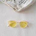Ronde retro zonnebril voor kinderen met crèmekleurig montuur en gele glazen - Crème Frame Gele Lens