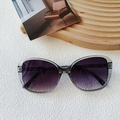 Translucent grey oversized sunglasses for women with purple gradient lenses - Transparent Gray