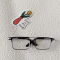 Gafas cuadradas retro de metal negro y plateado para accesorios de muñecas de 20cm - Media Montura Cuadrada (Negro Plata) / Negro Plateado