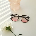 Chic oversized black sunglasses with pink gradient lenses on a white aesthetic background - Pink Gradient (2315)