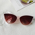 Occhiali da sole cat-eye chic con montatura rosa cipria e lenti sfumate da donna - Rosa Frutta