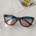 Occhiali da sole cat-eye con lenti sfumate blu-rosa e montura grigio scuro trasparente - Blu Rosa