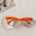 Champagne orange fashion sunglasses with gray lenses and gold bridge detail - Orange