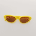 Occhiali da sole retrò cat-eye per bambini con montatura gialla e lenti arancioni - Giallo