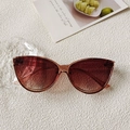 Cat-eye sunglasses in transparent reddish brown frame with gradient lenses for women - Champagne