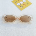 Lunettes de soleil ovales vintage avec monture champagne et verres marron foncé - Champagne