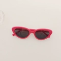 Lunettes de soleil rétro pour enfants en rose magenta avec des verres foncés - Rose rouge