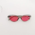 Lunettes de soleil rétro œil-de-chat pour enfants, monture grise et verres roses - Gris Rouge Translucide