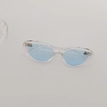 Lunettes de soleil rétro pour enfants avec verres bleu clair et monture transparente - Transparent / Verres Bleus
