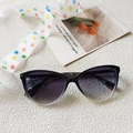 Cat-eye sunglasses with black to grey gradient frames and purple gradient lenses - Black to Transparent Grey