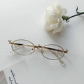 Ovaal goudkleurig metalen brilmontuur met vintage strass-steentjes en heldere glazen - Gouden Frame Heldere Witte Lenzen