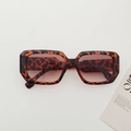 Occhiali da sole classici quadrati con stampa leopardata e lenti marroni sfumate - Stampa leopardata