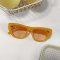Occhiali da sole cat-eye a bolla con montatura gialla trasparente e lenti gialle - Stile Tutto Giallo Trasparente con Marcature delle Specifiche (028)